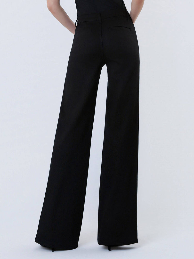 Flying Monkey • High Rise Wide Leg Trouser Jeans - Black