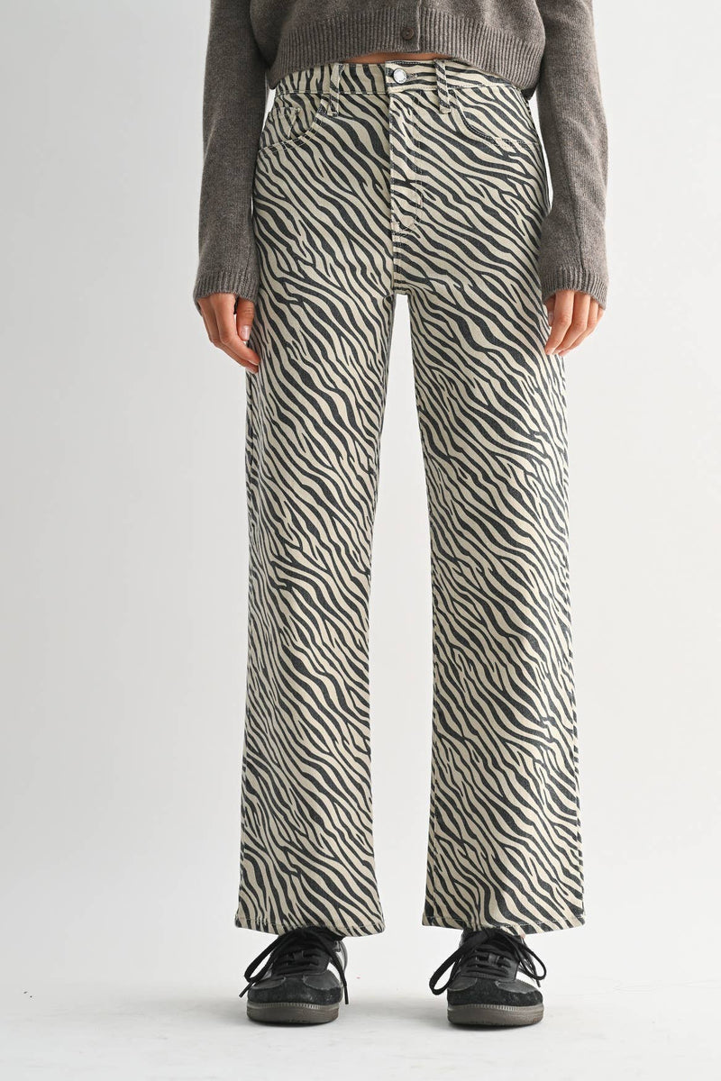Just Black Denim • High Rise Vintage Straight - Zebra
