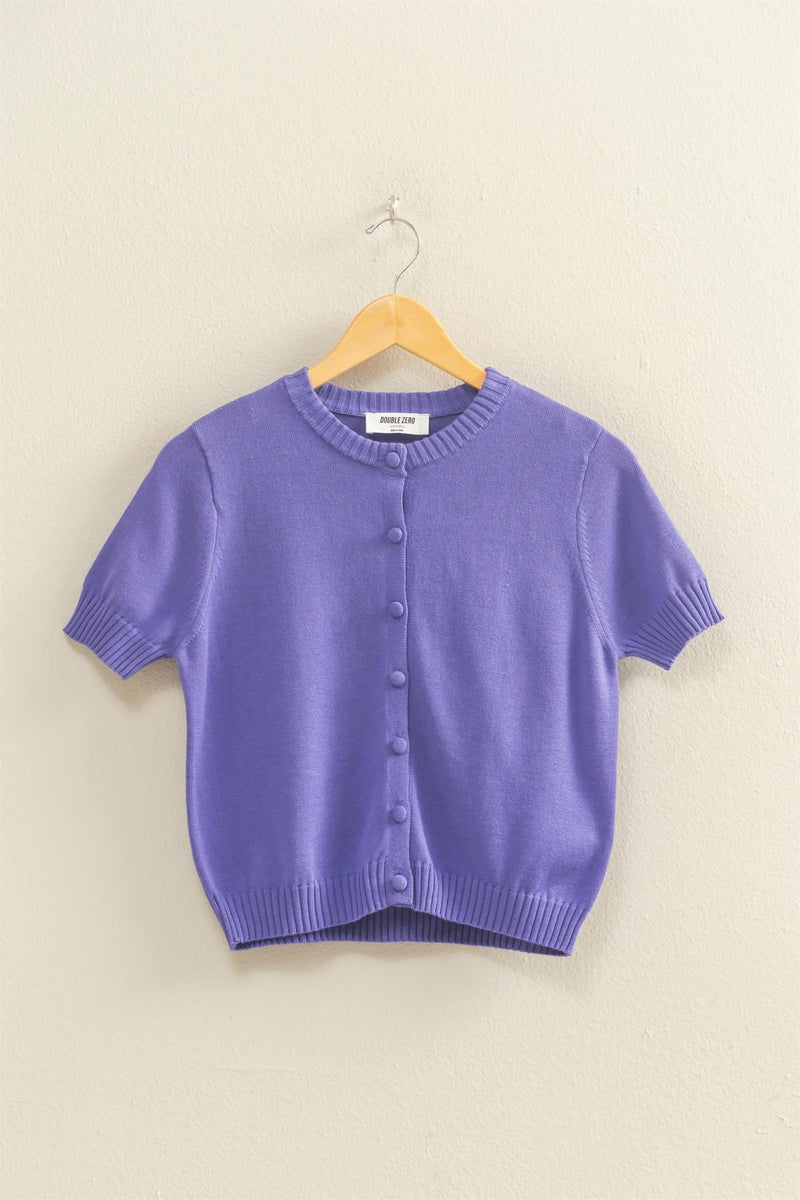 Cardigan Sweater - Iris Purple