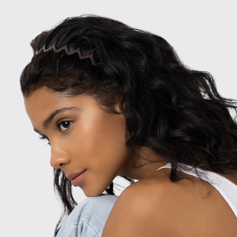 Kitsch • Zig Zag Headband 2pk - Black & Tortoise