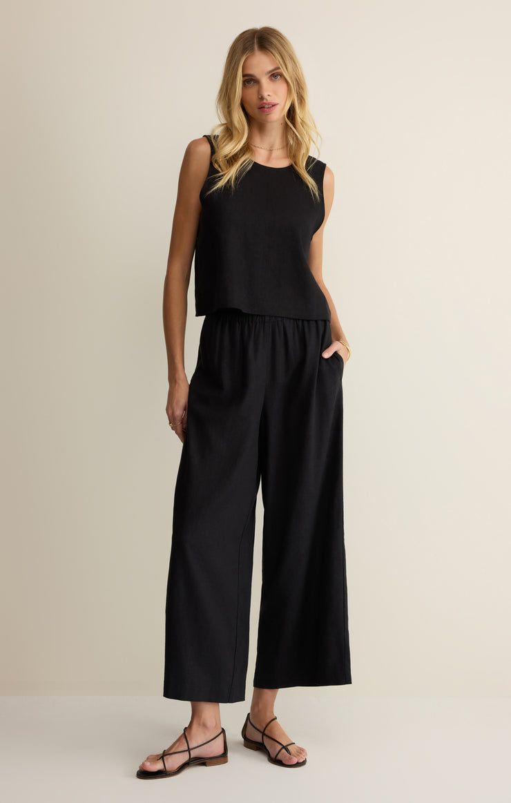 Z Supply • Sloane Linen Cropped Tank - Black