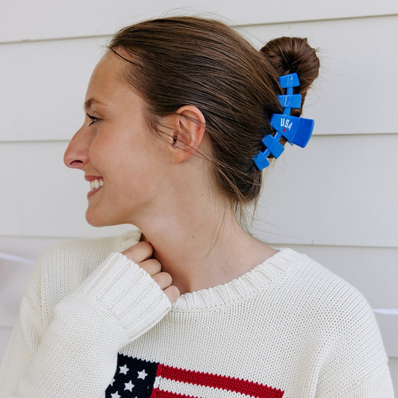 Teleties • Classic Hair Clip - USA Blue (Large)