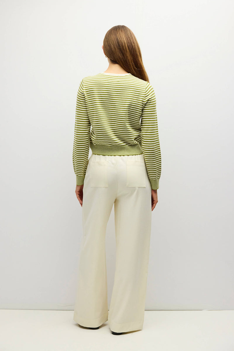 The Montana Cardigan | Striped Button-Down Cardigan - Moss & Ivory
