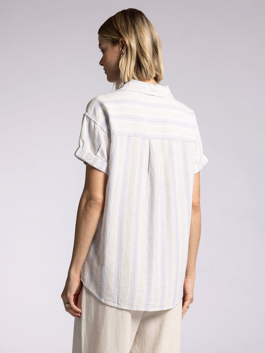 Thread & Supply • Sydney Shirt - Lavender Tan Stripe