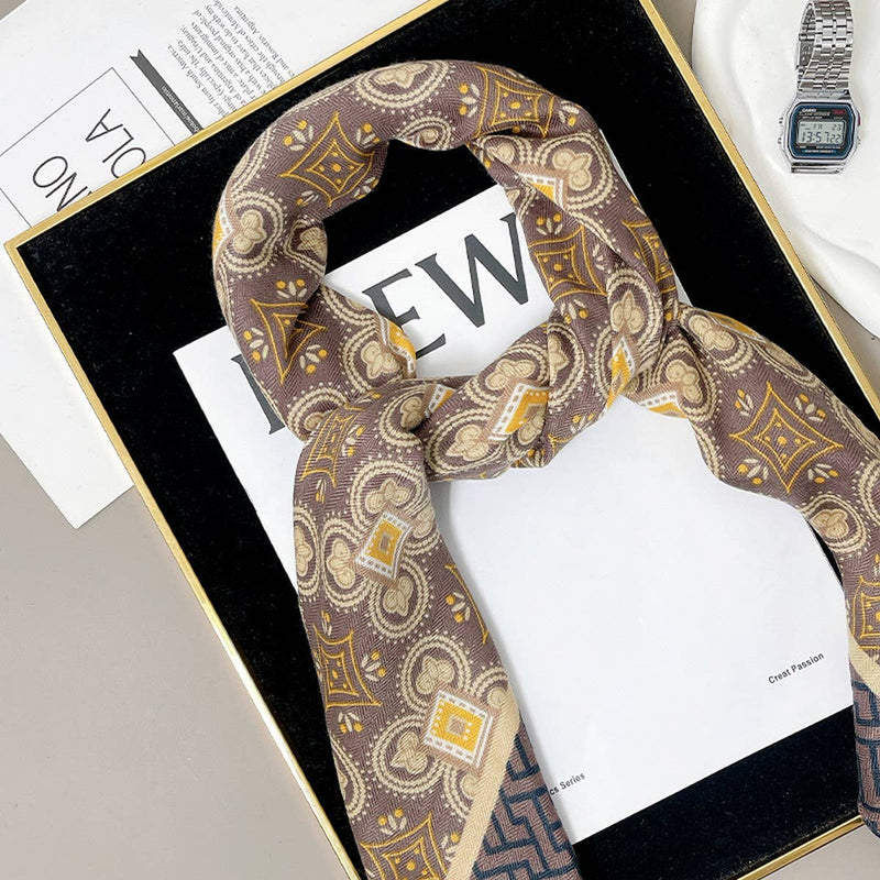 Coffee Vintage Print Scarf