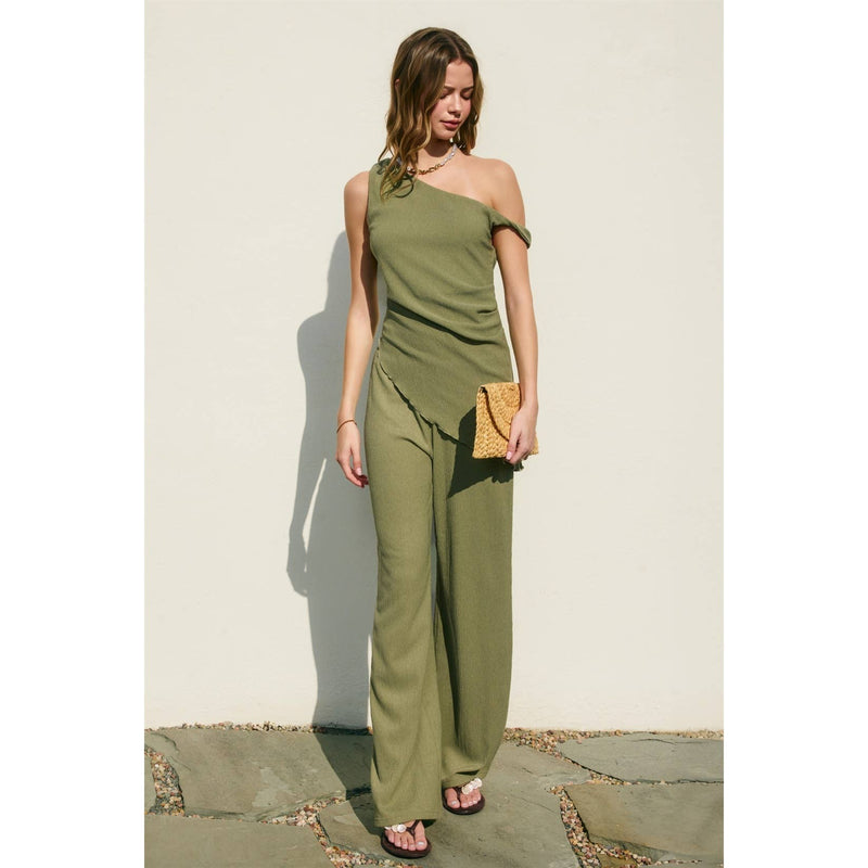 Soft Stretch Relaxed Pull On Pants - Sage
