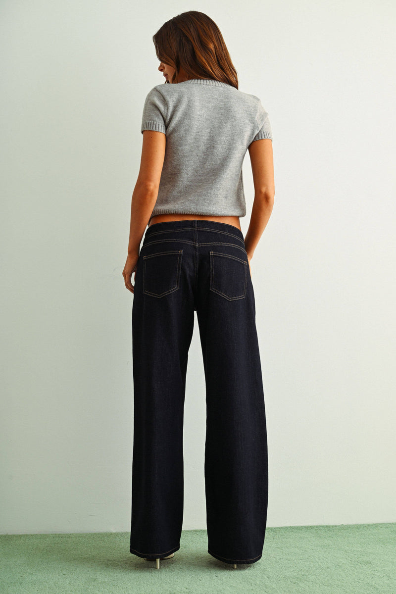 Just Black Denim • Classic Stretch Wide Leg Jeans - Rinse