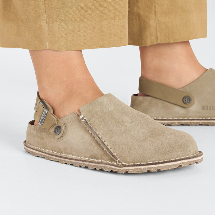 Birkenstock • Lutry Premium Suede Leather (Narrow) - Gray Taupe