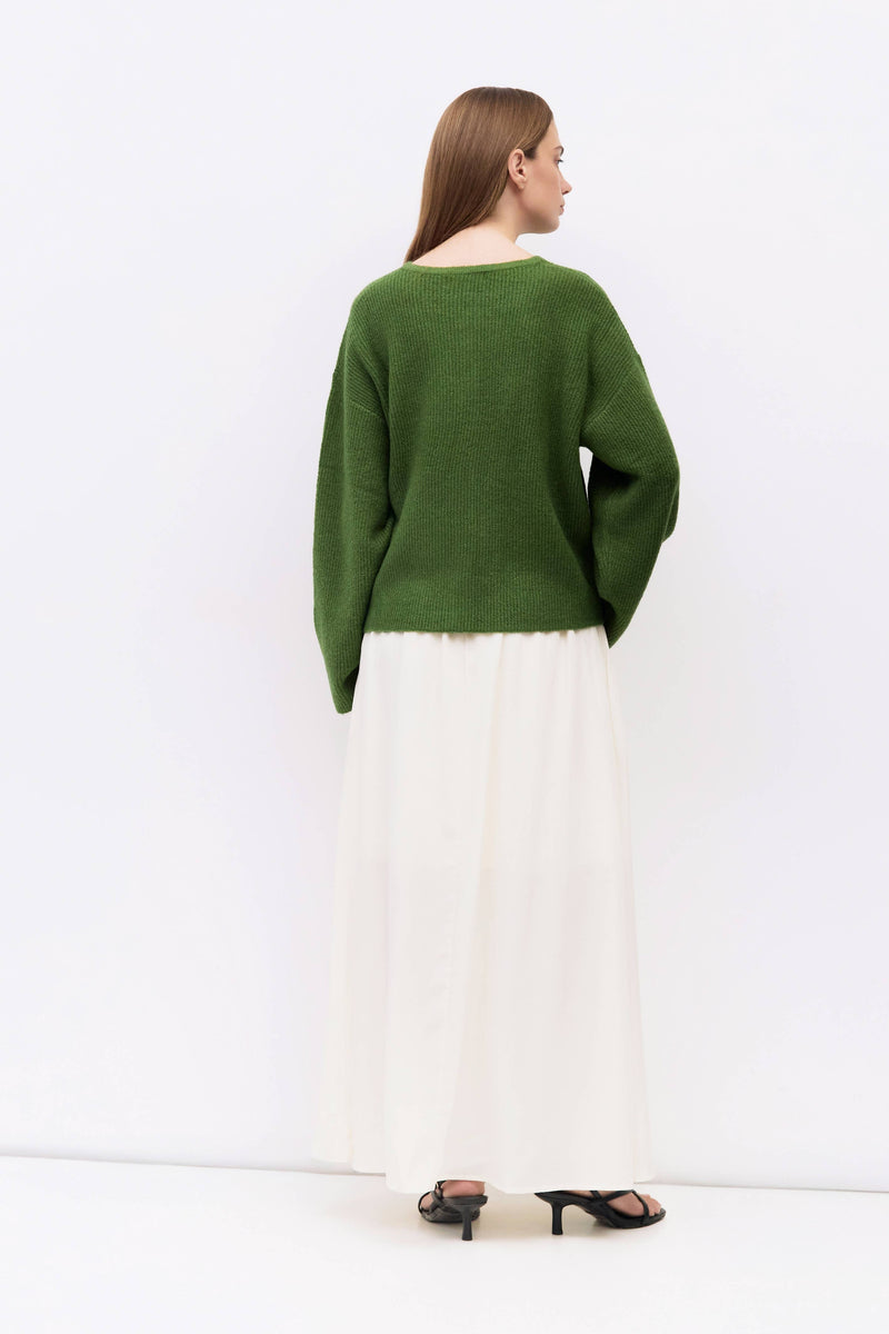 Fuzzy Knit Cardigan - Green