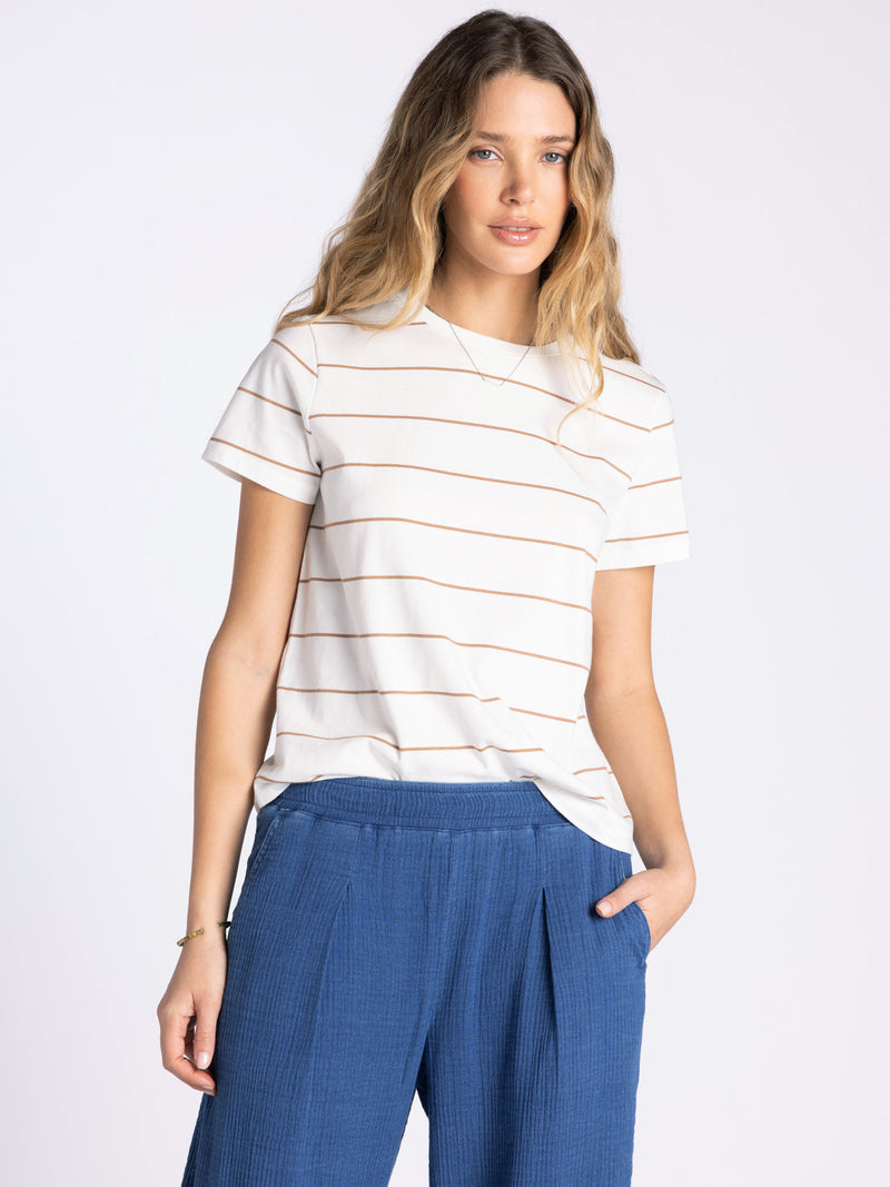 Thread & Supply • Asher Tee - Ivory & Light Brown