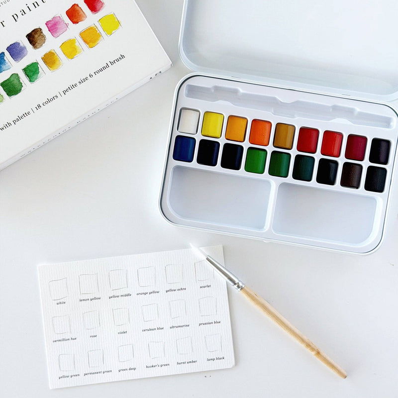 Watercolor Paint Set 18 Colors W/ Brush
