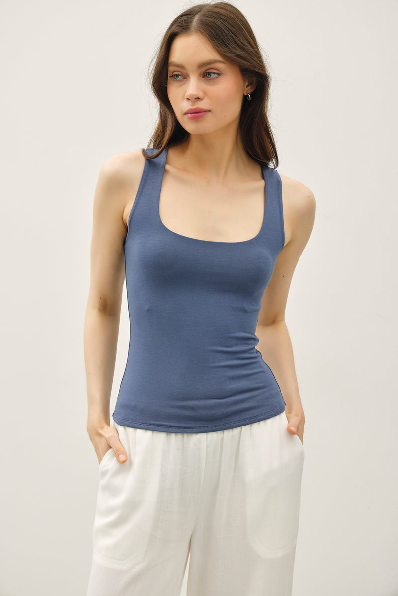 Square Neck Tank - Teal