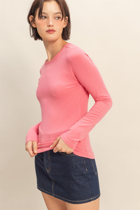 Long Sleeve Tee - Taffy Pink