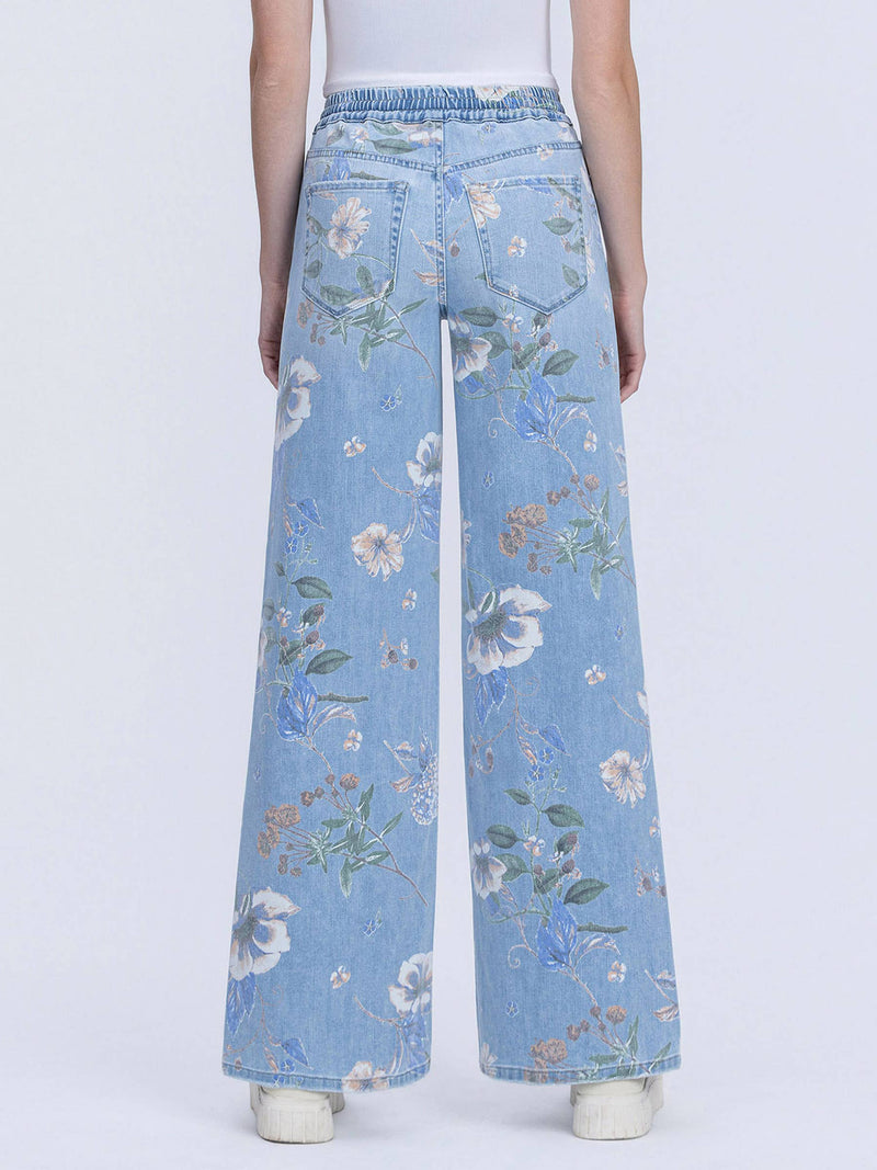 Vervet • High Rise Wide Leg Jeans - Floral