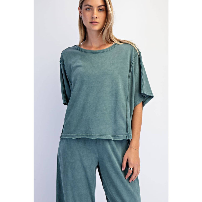 Mineral Washed Oversized Tee - Jungle