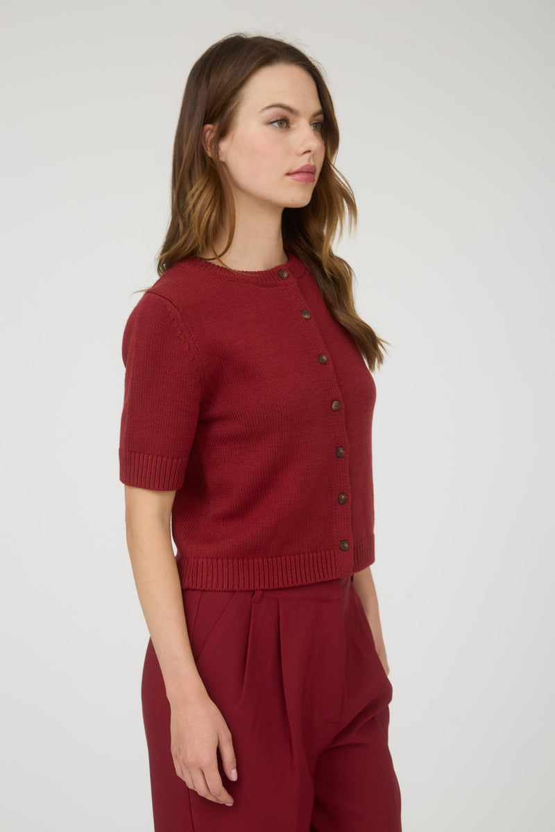 Cardigan Sweater - Burgundy