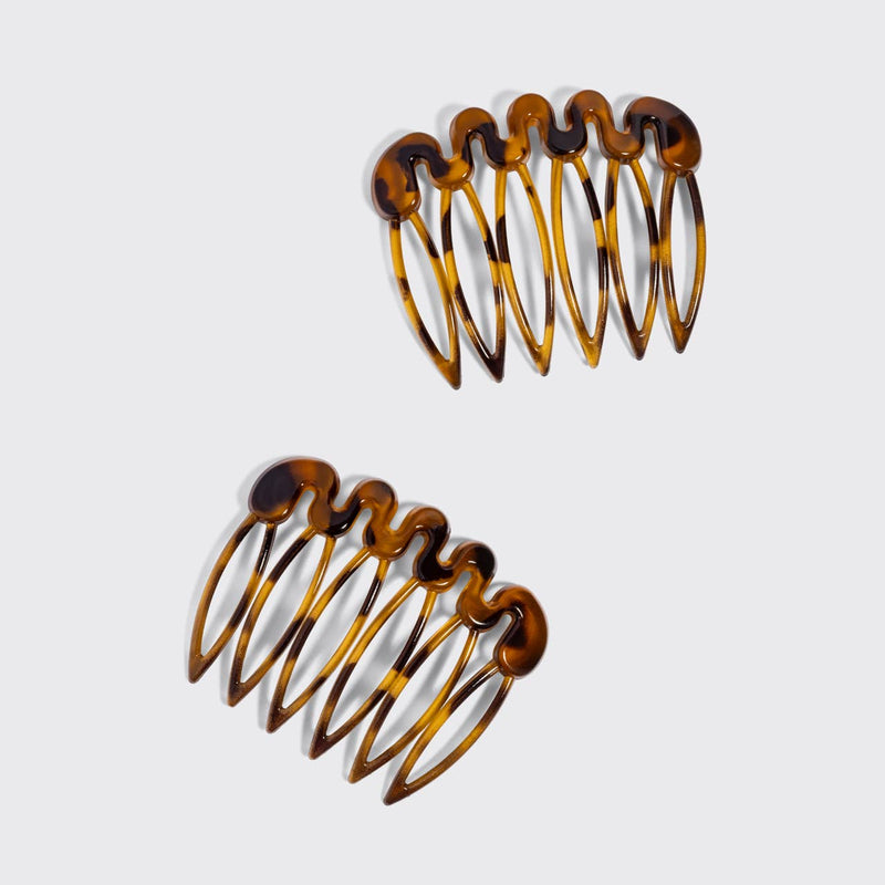 Kitsch • Recycled Plastic French Hair Combs 2pc Set - Tortoise