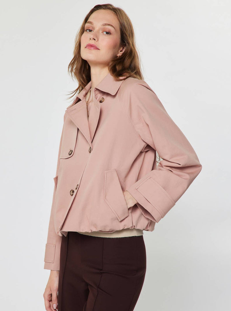Short Trench Jacket - Dusty Pink