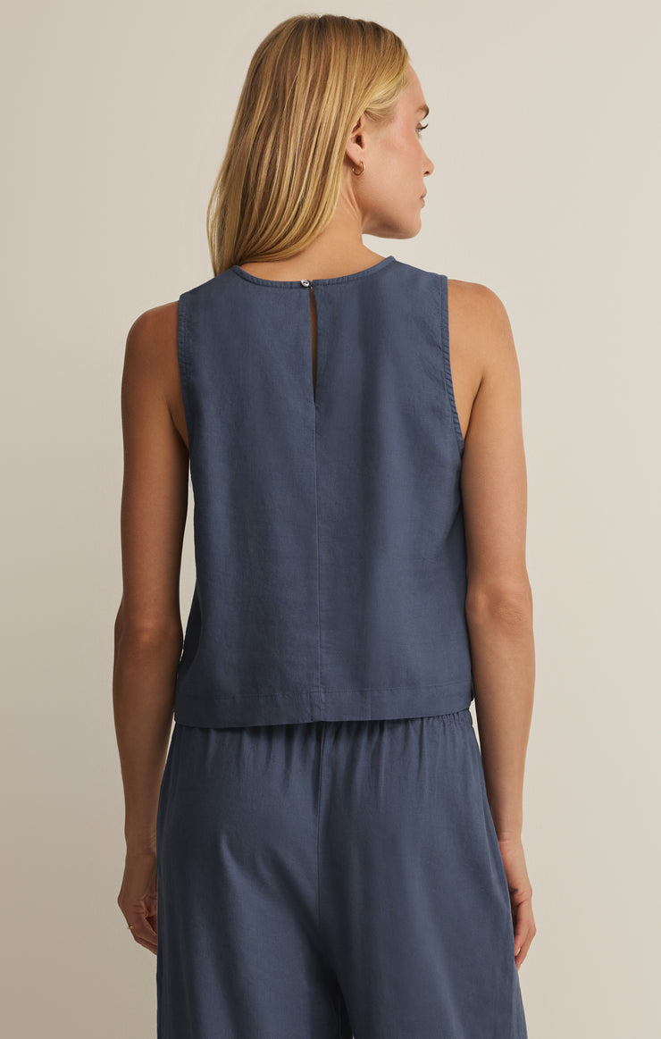 Z Supply • Sloane Linen Top - Vintage Indigo