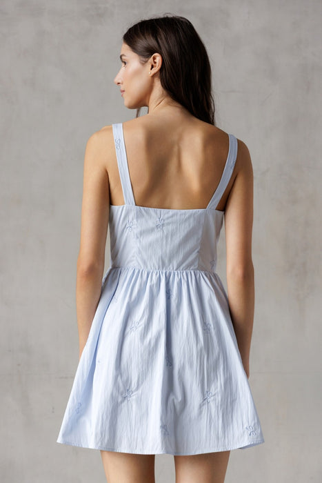 Bow Mini Dress - Baby Blue