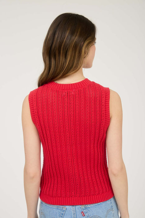 Button Down Vest - Red
