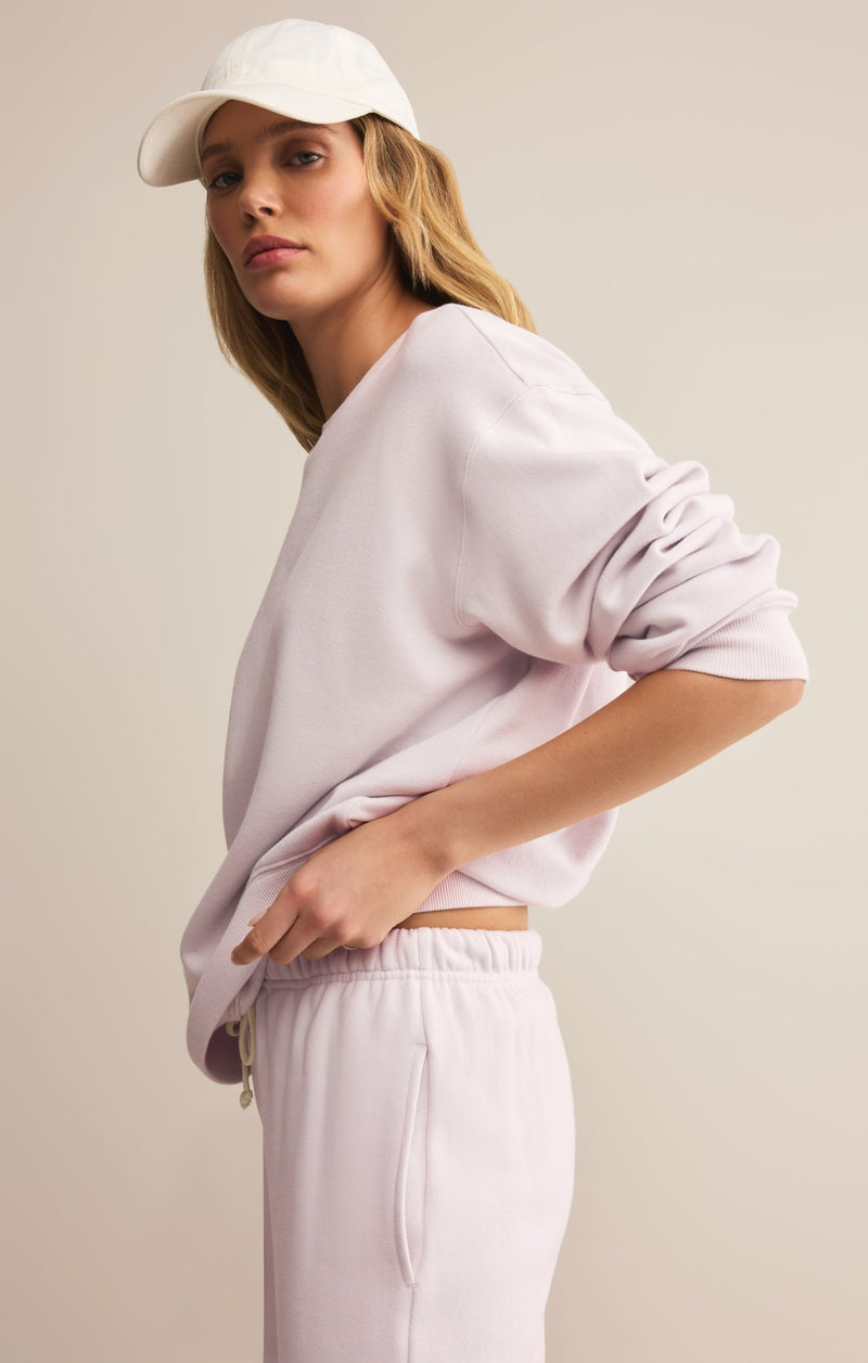 Z Supply • Boyfriend Cotton Sweatshirt - Lavender Ice