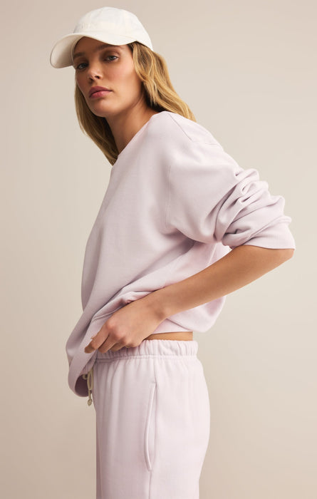 Z Supply • Boyfriend Cotton Sweatshirt - Lavender Ice
