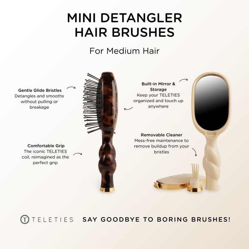 Teleties • Mini Detangler Brush For Medium Hair - Tan