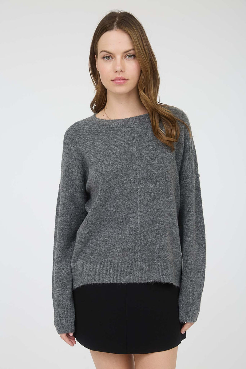 Front Seam Sweater - Dark Grey