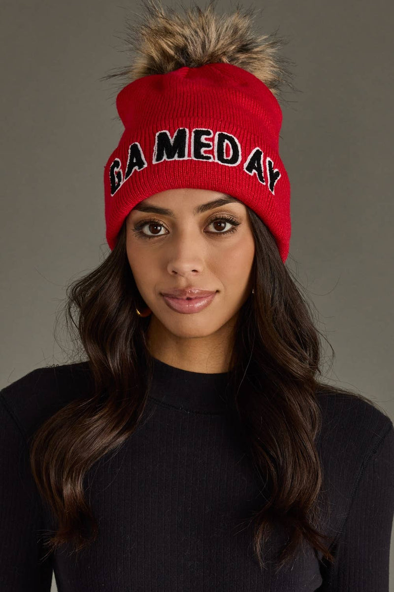 Game Day Red Pom Hat