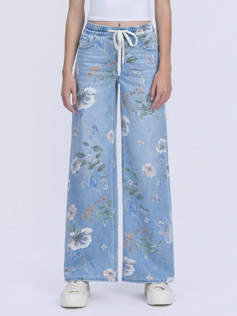 Vervet • High Rise Wide Leg Jeans - Floral