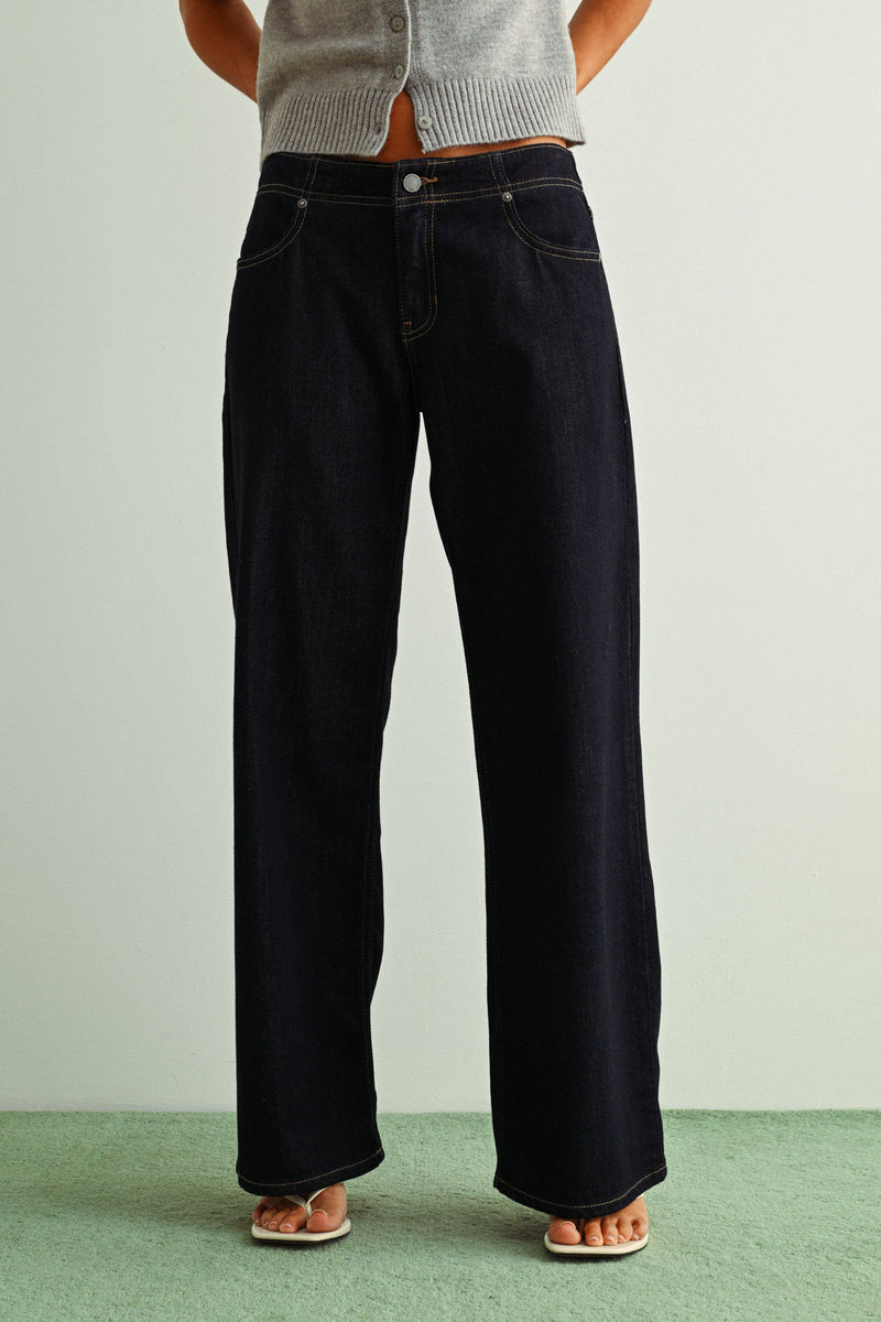 Just Black Denim • Classic Stretch Wide Leg Jeans - Rinse