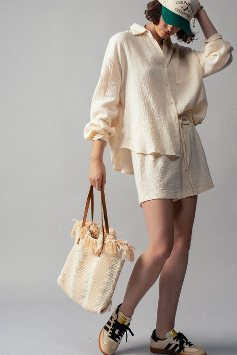 Gauze Button Up - Ivory