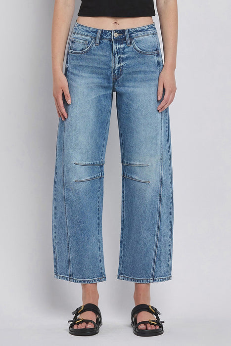 Vervet • Kate High Rise Barrel Jean - Tingle