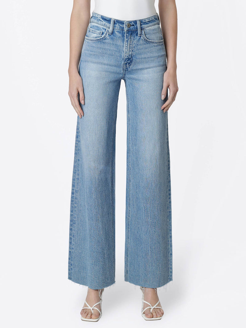 Vervet • High-Rise Raw Hem Wide Leg Jeans - Poprock