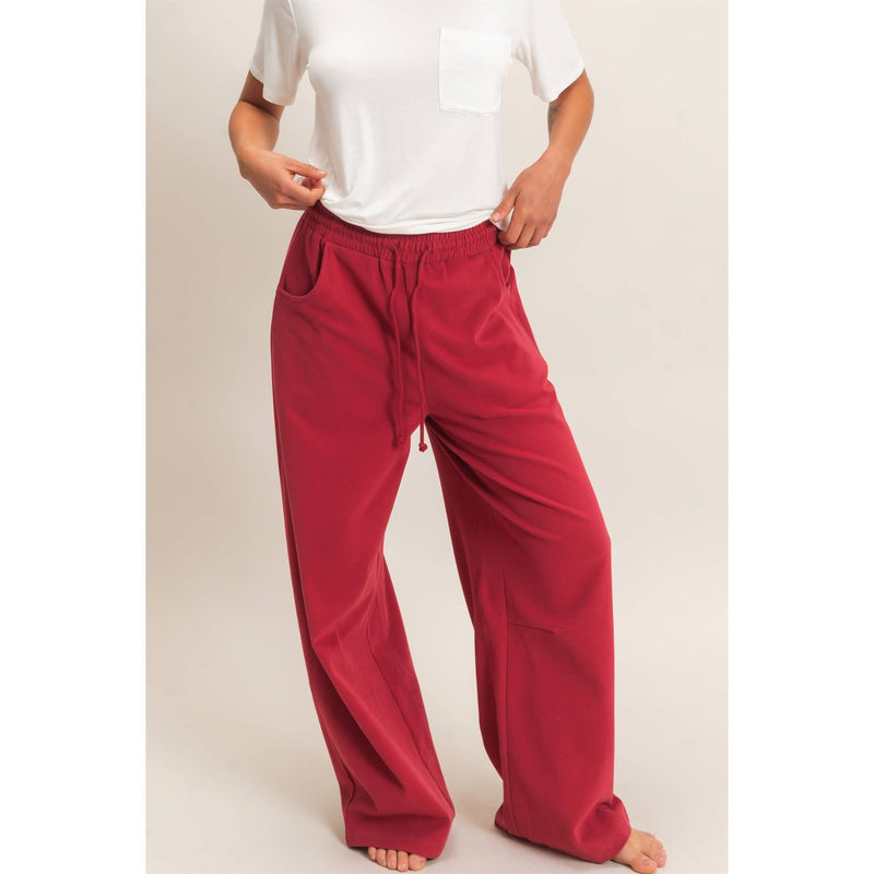 Washed Sweatpants - Dark Red