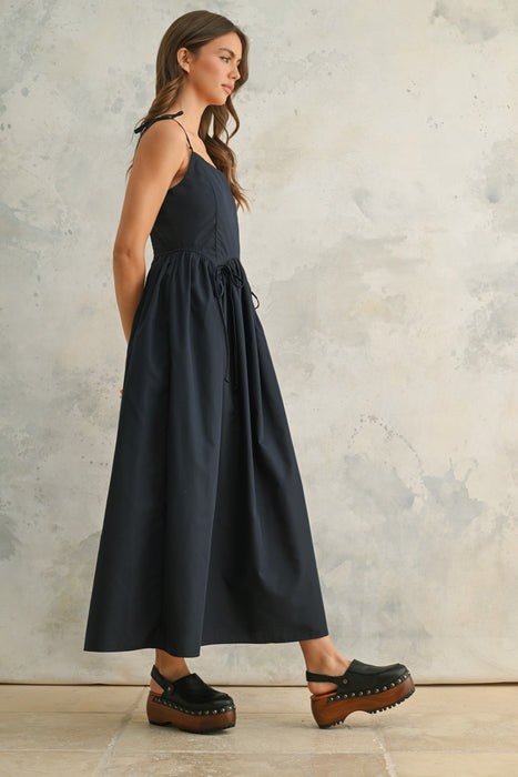 Bow Tie Maxi Dress - Navy