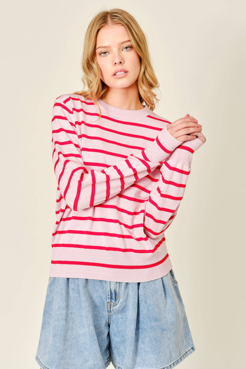 Striped Sweater - Pink