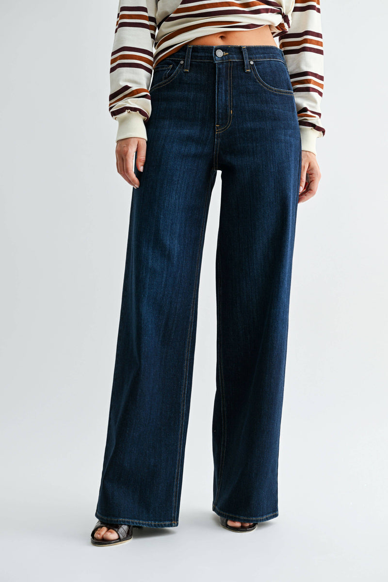 Just Black Denim • Relaxed Wide Leg Jeans - Dark Denim