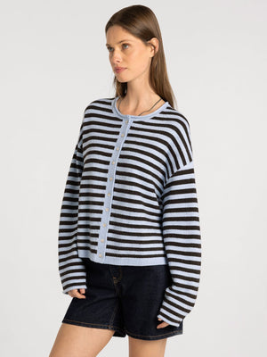 Thread & Supply • Dover Cardigan - Blue & Brown