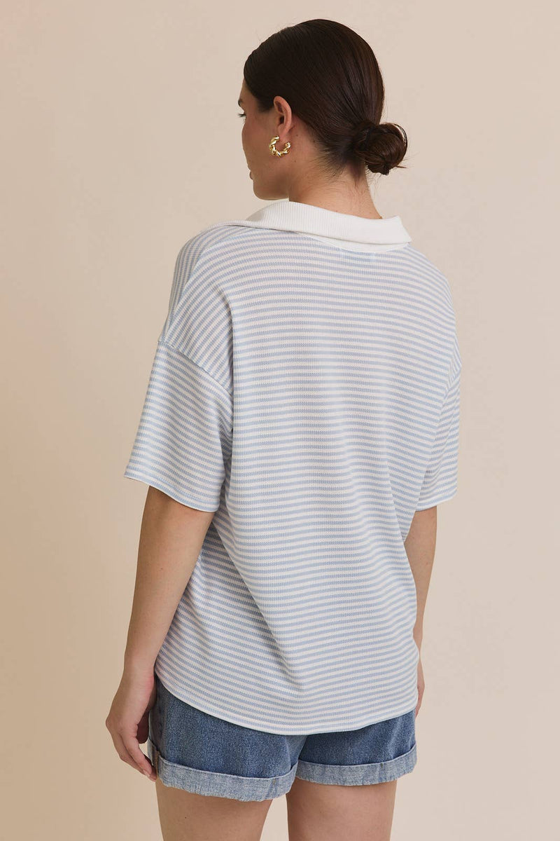 Striped Boxy Polo