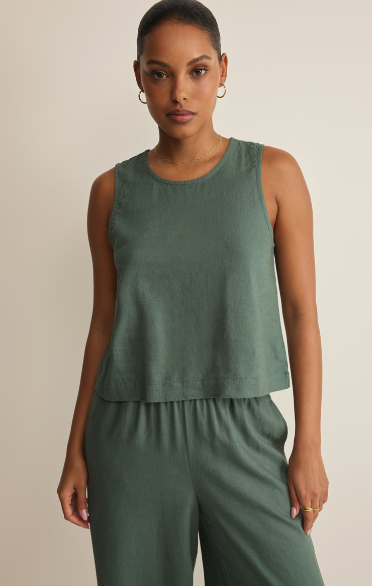 Z Supply • Sloane Linen Cropped Top - Everglade