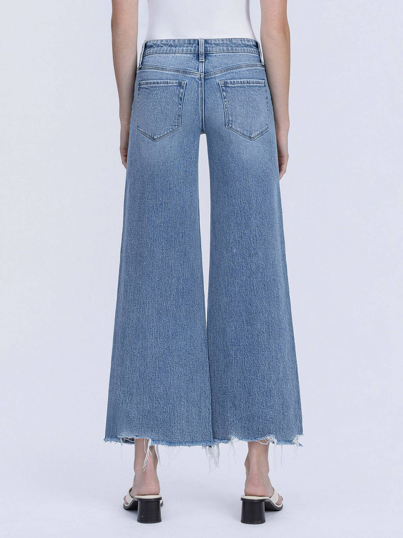Vervet • High Rise Wide Leg Raw Hem Jeans - Ingenious
