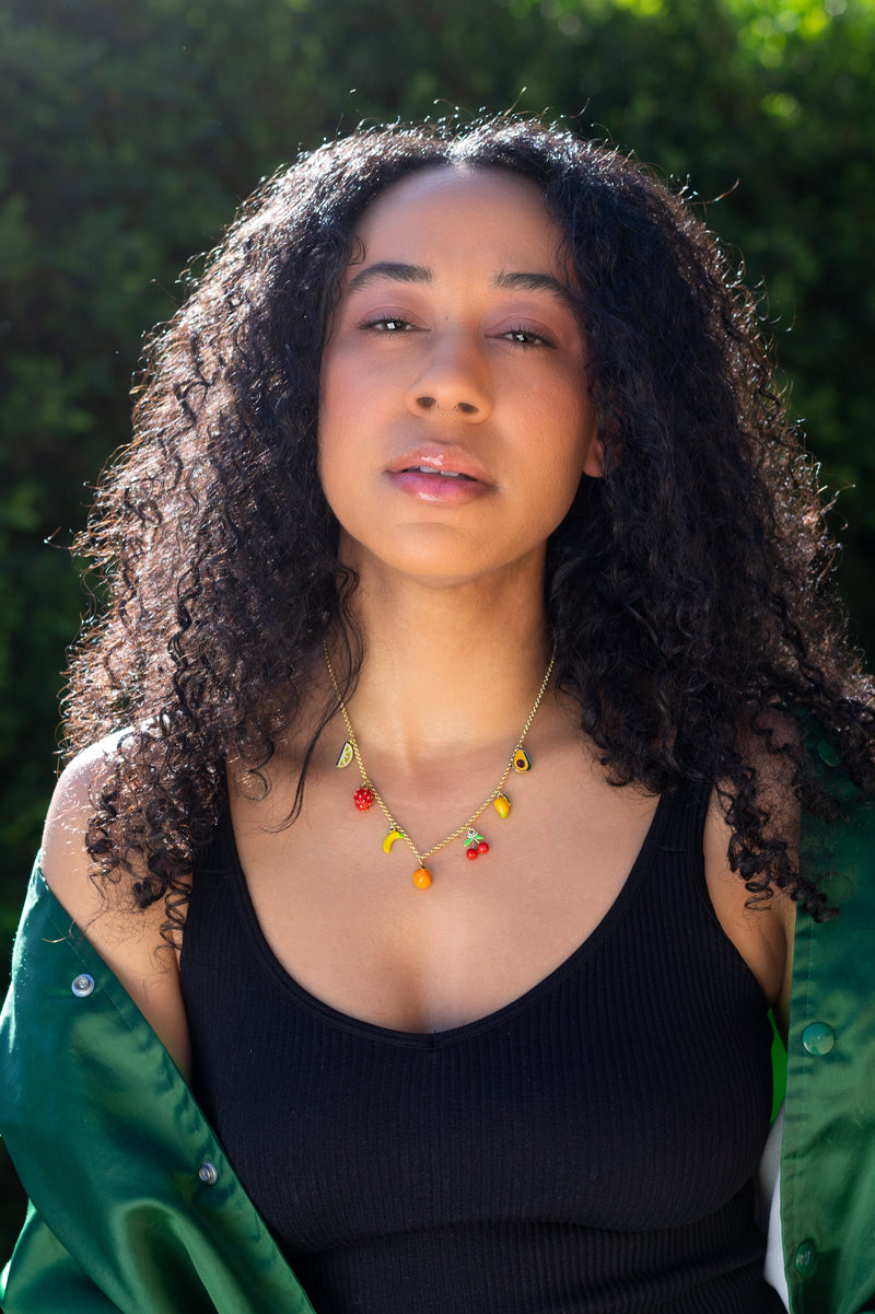Peter + June • Farmers Market Necklace 18kGold Plated & Hand Painted Enamel