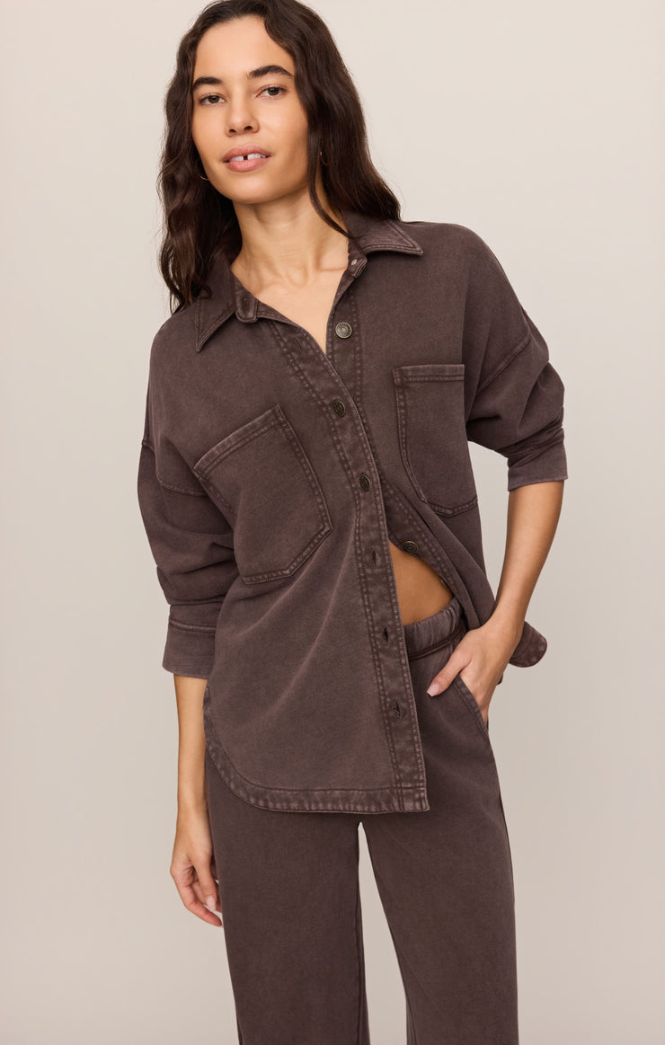 Z Supply • All Day Knit Jacket - Dark Chocolate