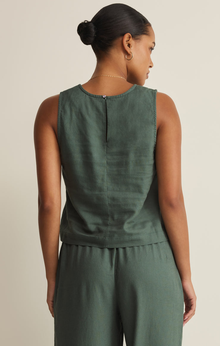 Z Supply • Sloane Linen Cropped Top - Everglade
