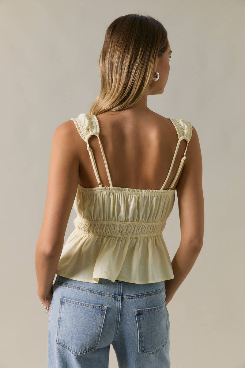 Sleeveless Peplum Tank - Butter