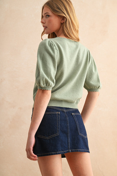 Knit Cardigan - Sage