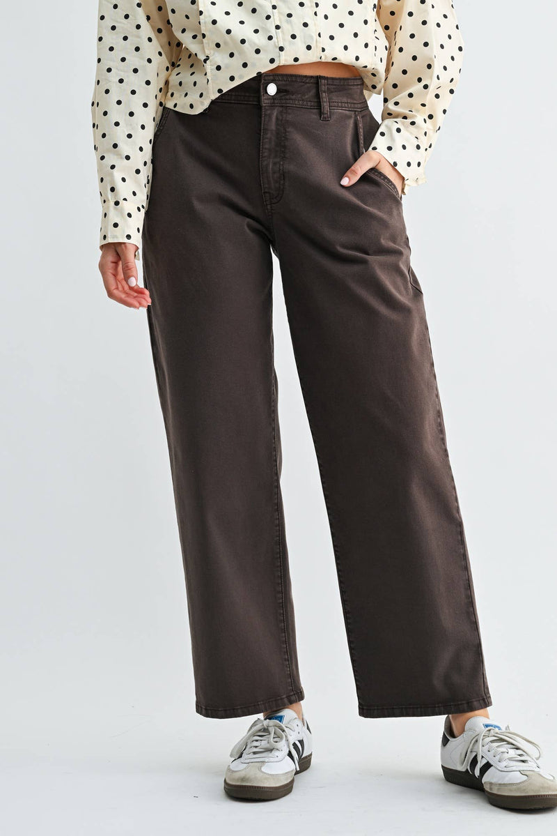 Just Black Denim • Twill Barrel Jean - Umber