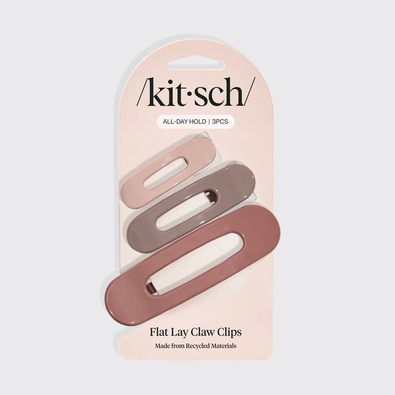 Flat Lay Claw Clip 3pc Flat- Ultra Glossy Terracotta